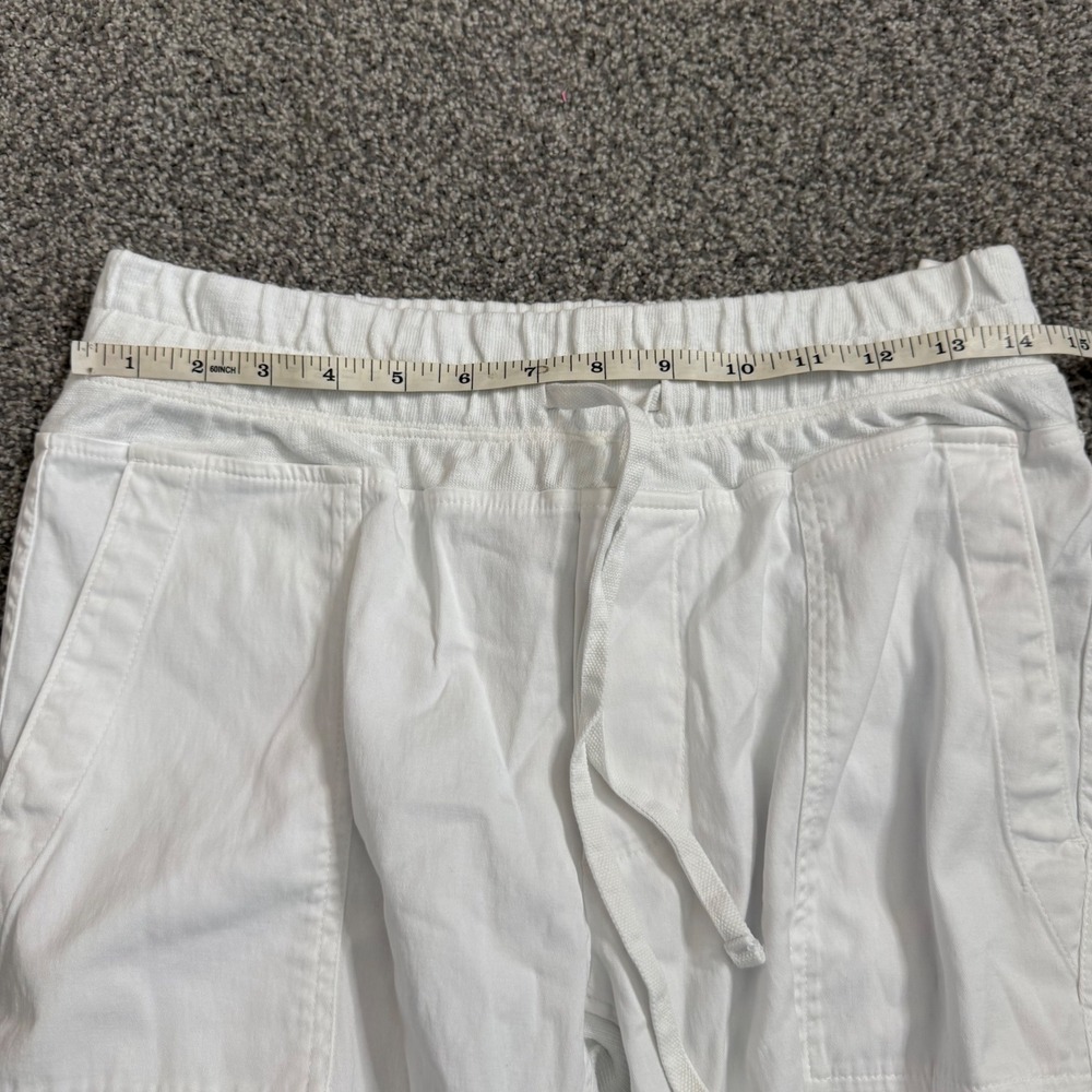 James Perse Los Angeles White Cotton Blend Drawstring Jogger Pants Size 2 - Picture 10 of 11